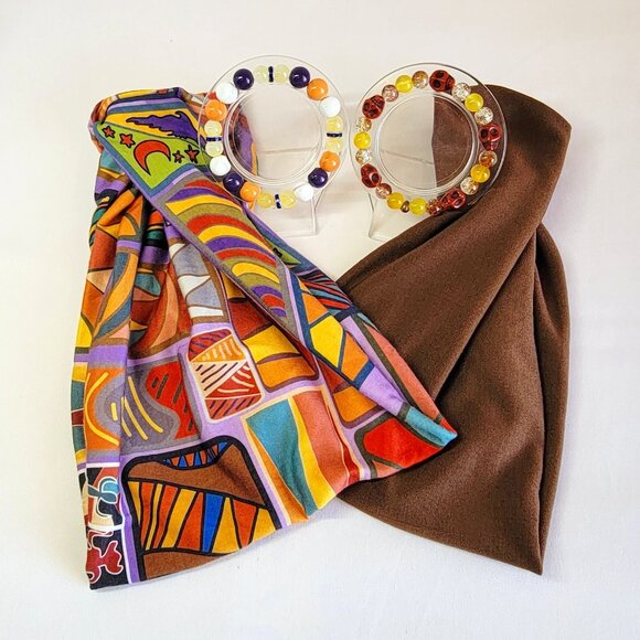 Multicolor And Brown Boho Headbands With Matching Bracelet Sets, Womens Size M main image 10